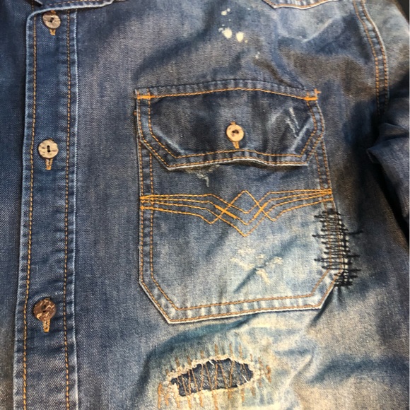 🔥Affliction🔥- Distressed Denim Shirt - XL - Picture 2 of 5